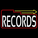 White Records Block With Arrow 2 Handmade Art Neon Sign
