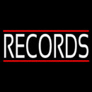 White Records Red Line Handmade Art Neon Sign