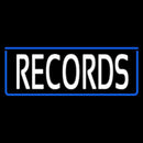 White Records With Blue Arrow 1 Handmade Art Neon Sign