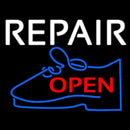 White Repair Blue Shoe Open Handmade Art Neon Sign