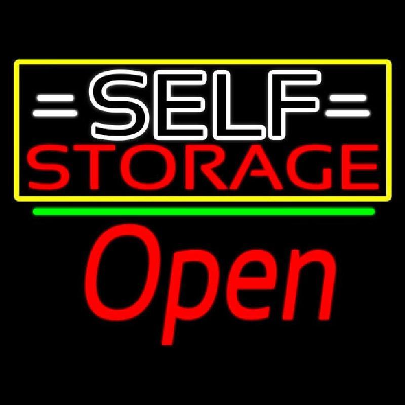 White Self Storage Block With Open 2 Handmade Art Neon Sign