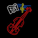 White Sheet Music Yellow Note And Red Violin Handmade Art Neon Sign
