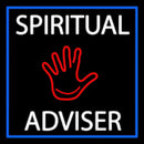 White Spiritual Advisor With Red Palm Handmade Art Neon Sign