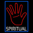 White Spiritual With Blue Border Handmade Art Neon Sign
