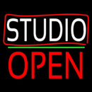 White Studio With Border Open 2 Handmade Art Neon Sign