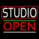 White Studio With Border Open 3 Handmade Art Neon Sign