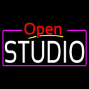 White Studio With Border Open 4 Handmade Art Neon Sign
