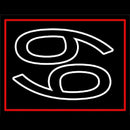 White Zodiac Cancer Red Border Handmade Art Neon Sign
