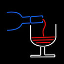 Wine Glass Bottle Handmade Art Neon Sign