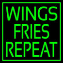 Wings Fries Repeat Handmade Art Neon Sign
