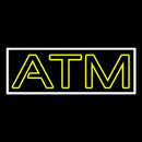 Yellow Atm White Border Handmade Art Neon Sign