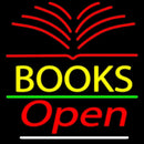 Yellow Books Open Handmade Art Neon Sign