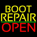 Yellow Boot Repair Open Handmade Art Neon Sign