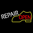 Yellow Boot White Repair Open Handmade Art Neon Sign