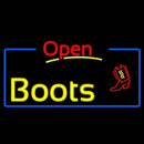 Yellow Boots Open With Border Handmade Art Neon Sign