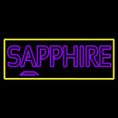 Yellow Border Sapphire Purple Handmade Art Neon Sign