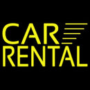 Yellow Car Rental Handmade Art Neon Sign