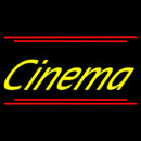 Yellow Cursive Cinema With Line Handmade Art Neon Sign