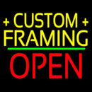 Yellow Custom Framing Open 1 Handmade Art Neon Sign