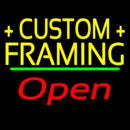 Yellow Custom Framing Open 2 Handmade Art Neon Sign