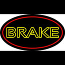 Yellow Double Stroke Brake With Border Handmade Art Neon Sign