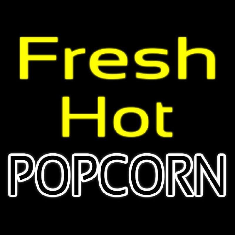 Yellow Fresh Hot White Popcorn Handmade Art Neon Sign
