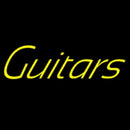 Yellow Guitars Cursive 1 Handmade Art Neon Sign