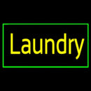 Yellow Laundry With Green Border Handmade Art Neon Sign