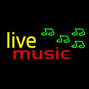 Yellow Live Music Cursive Handmade Art Neon Sign