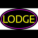 Yellow Lodge With Pink Border Handmade Art Neon Sign
