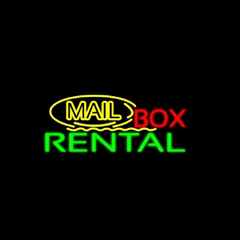 Yellow Mail Block Box Rental Handmade Art Neon Sign