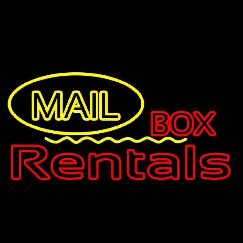 Yellow Mail Block Box Rentals Handmade Art Neon Sign