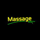 Yellow Massage Green Line Handmade Art Neon Sign