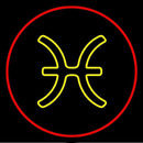 Yellow Pisces Red Border Handmade Art Neon Sign