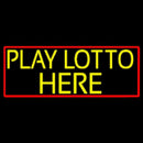 Yellow Play Lotto Here Handmade Art Neon Sign