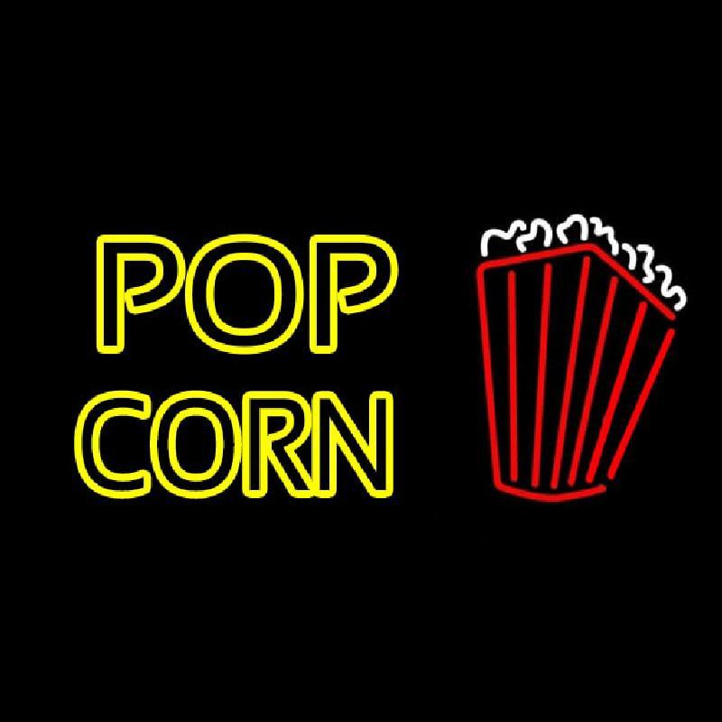 Yellow Popcorn With Logo Handmade Art Neon Sign