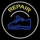 Yellow Repair Shoe With Border Handmade Art Neon Sign