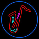 Yellow Saxophone Musical Note Handmade Art Neon Sign