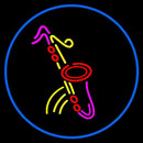 Yellow Saxophone Red Musical Note Handmade Art Neon Sign