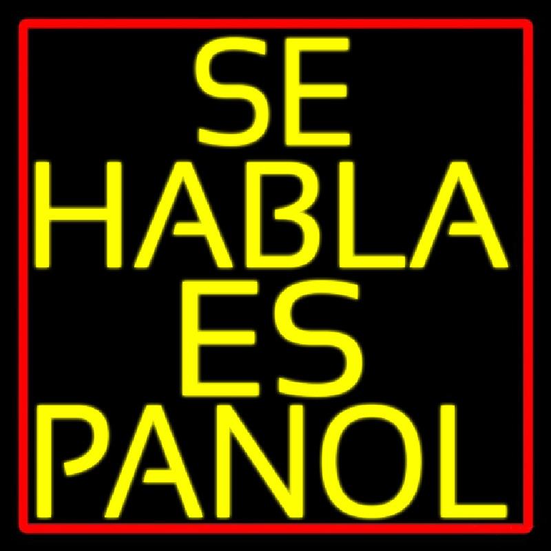 Yellow Se Habla Espanol Handmade Art Neon Sign