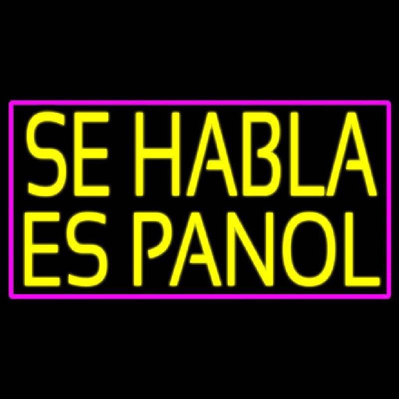 Yellow Se Habla Espanol Handmade Art Neon Sign