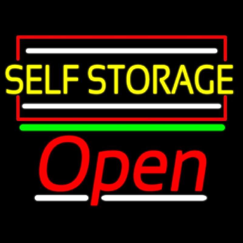 Yellow Self Storage Block With Open 2 Handmade Art Neon Sign