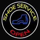 Yellow Shoe Service Open With Border Handmade Art Neon Sign