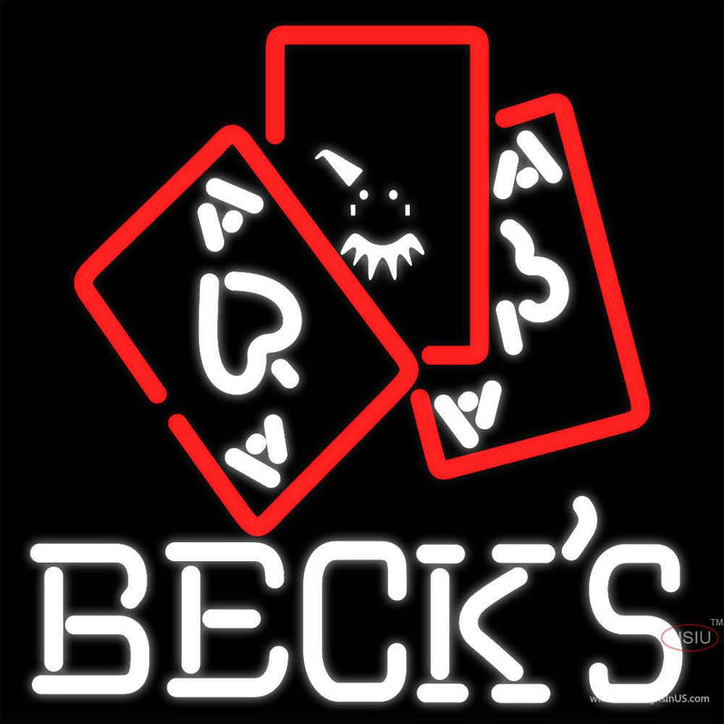 Becks Ace And Poker Neon Sign x