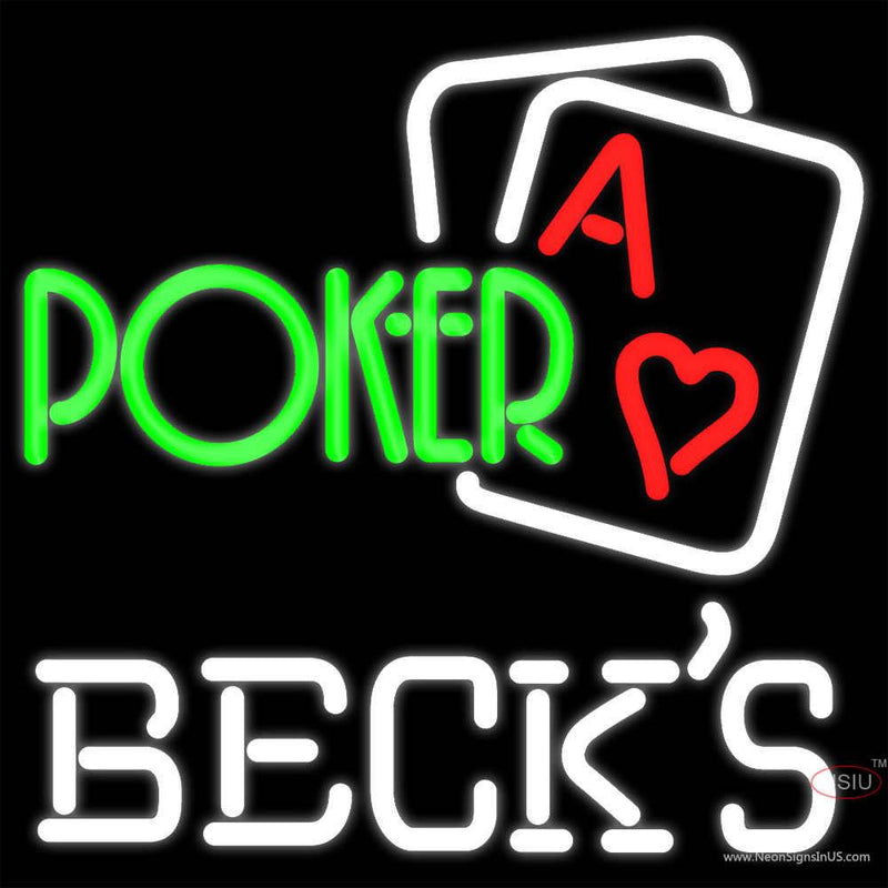 Becks Green Poker Neon Sign x