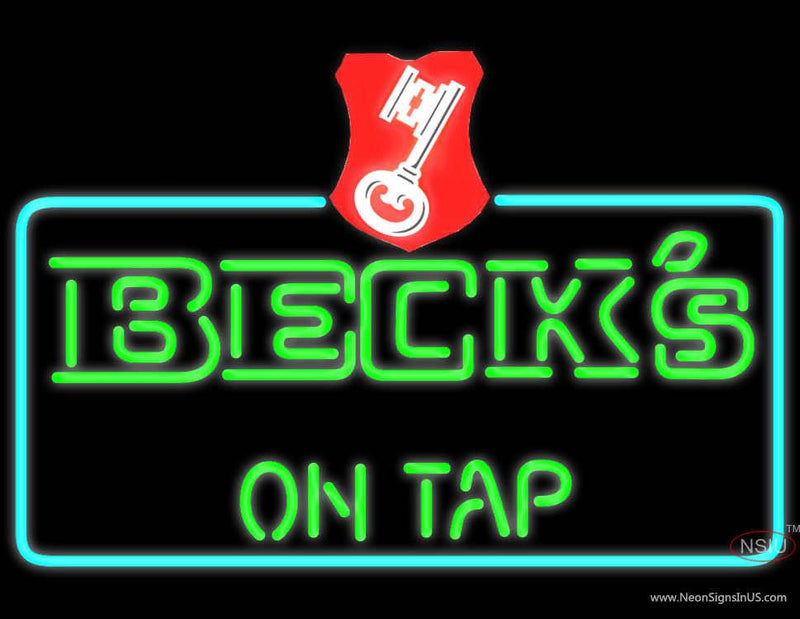 Beck On Tap Key Label Neon Beer Sign