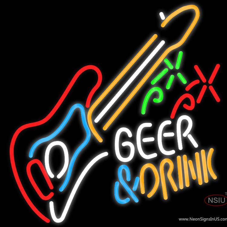 Beer and Drink Guitar Neon sign