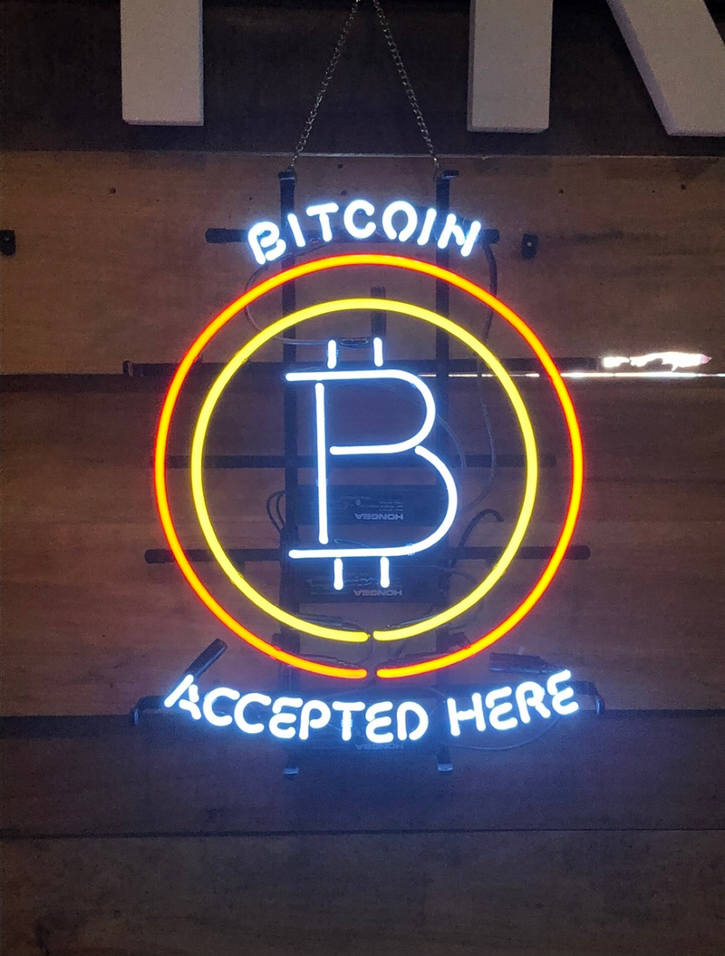 Bitcoin accept here Neon Sign