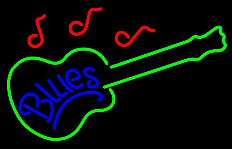 Blues Guitar Handmade Art Neon Sign
