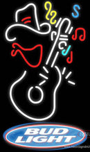 Bud Light Cowboy GUITAR Neon Sign  